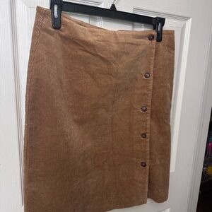 Nanette Lepore Brown Corduroy A-Line Skirt